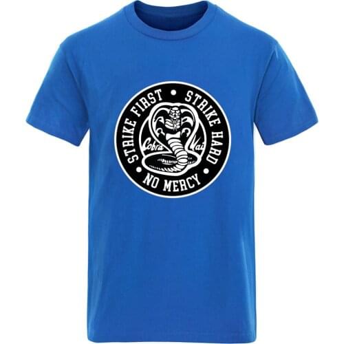 Cobra Kai Print Cotton Oversize Mens T shirt Fashion Streetwear Clothing Tops Tees Hipster Retro 2020 Outdoor Graphic Tshirts