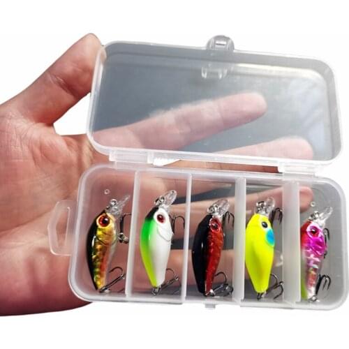 5pcs/Set Crankbaits Set Wobblers Fishing Lures Set Black Minnow 4.5cm 3.7g Bass Pike Fishing Bait Hard Bait Artificial Bait Box