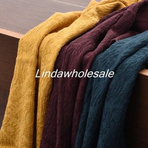 Solid color cotton jacquard fabric high-grade linen fabric,DIY spring and autumn clothing material,130cm*45cm(half yard)/pcs