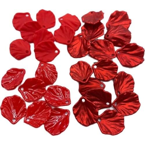 20pcs Red Green Blue Flower Petals Charms Pendants DIY Earrings Making Fashion Jewelry Findings Handwork Hair Accessories