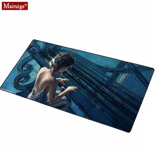 Musical Instrument Water Underwater World Girl LED Mousepad RGB Glow Anime XXL Large Mouse Pad 900x400mm Desk Pad Custom Carpet