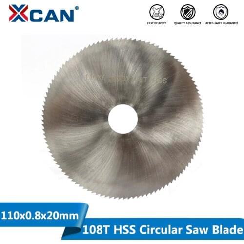 XCAN 1pc 110x0.8x20mm 108T HSS Steel Circular Saw Blade Wood Metal Cutting Disc Slitting Saw Blade General Purpose Saw Blade