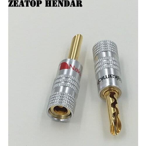 10Pcs Nakamichi 24K Gold Plated Copper BFA 4mm Banana Plug Male Speaker Connector
