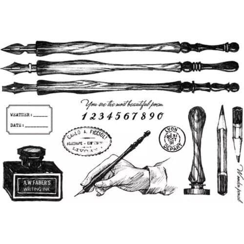 Pen Clear Stamp Transparent seal for DIY scrapbooking/Card Making c594