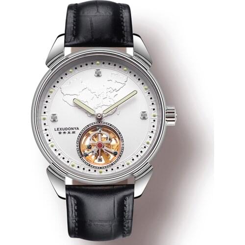 Luxury Tourbillon Watches for Men Automatic Mechanical Wristwatches Fashion 38mm Stainless Steel Luminous Waterproof Watch 2021