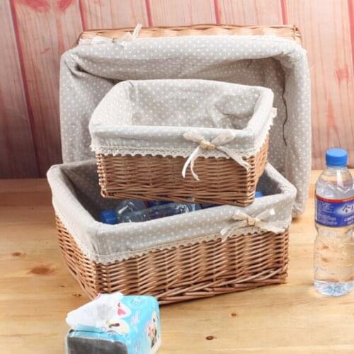 Handmade Rattan Storage Baskets Household Items Snacks Fruit Debris Laundry Finishing Willow Storage Basket