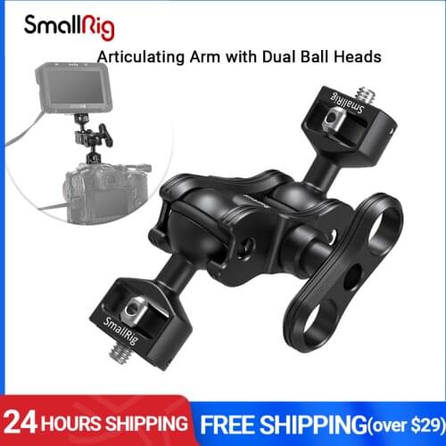 SmallRig Quick Release Articulating Magic Arm with Double Ballheads Extension Arm + 1/4" Screws For DSLR Cage Monitors - 2070