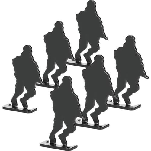 Airsoft Target Military Black Shooting Target (6pcs) Standing Army Shape Style Target for Hunting