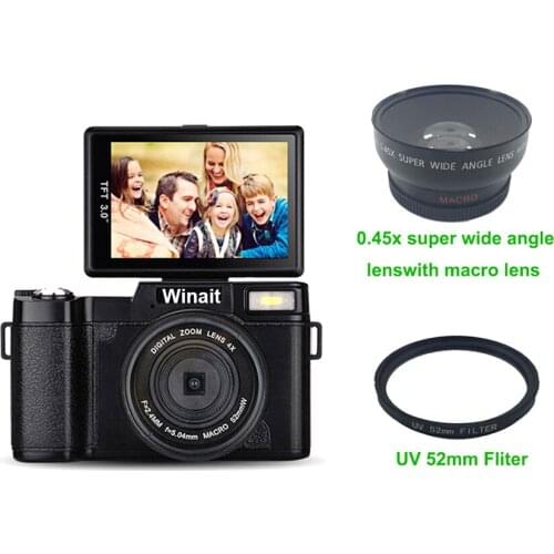 Winait Full hd 1080p SLR similar Digital Video Camera with 3.0'' TFT display, 24 Mega pixels digital camera mini DV