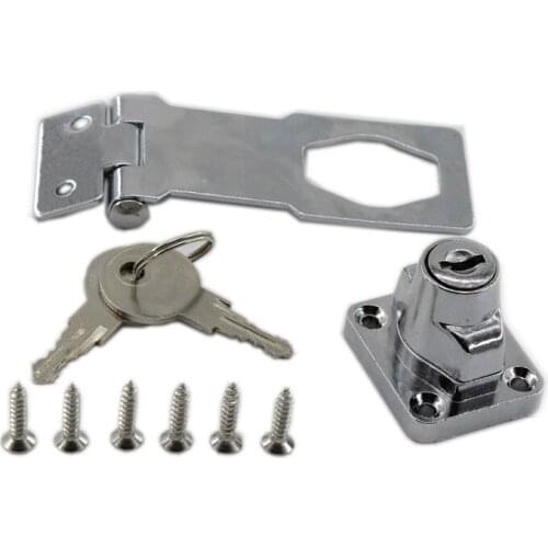 Keyed Hasp Locks,Keyed Locking Hasp Latch Lock Twist Knob for Doors,Cabinets,Drawer,Zinc Alloy Gate Door Latch Lock with Screws