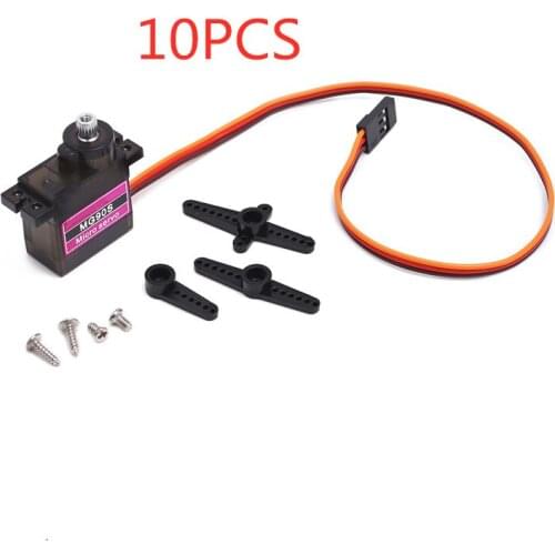 10 set/lot MG90S 9g Metal Gear Upgraded SG90 Digital Micro Servos for Smart Vehicle Helicopter Boart Car
