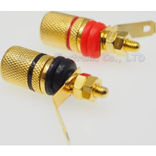 10pcs Gold Plated Banana Terminal Binding Post Audio Connector Speaker Banana Plug Jack Connector