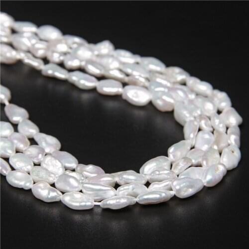 10x20mm White Freshwater Pearl Beads High Quality Baroque Long Strip Natural Pearls Bead For Jewelry Making Accessories DIY 14"