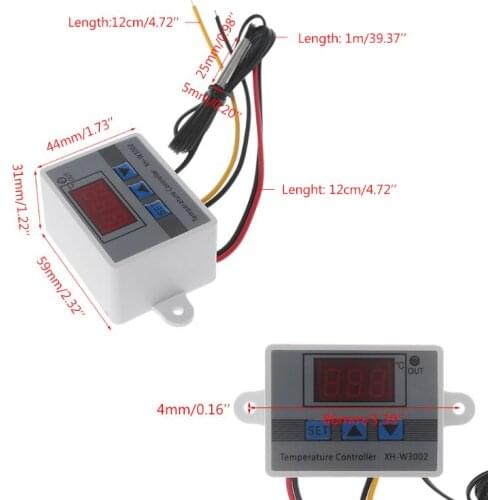 12V 24V 220V W3002 Digital Temperature Controller 10A LED Thermostat Regulator B2QB