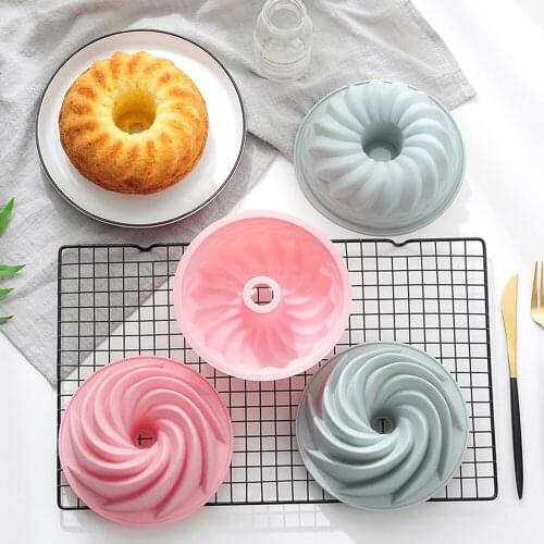 3D Big Swirl Shape Silicone Butter Cake Mould Kitchen Baking Form Tools for Cake Bakery Baking Dish Bakeware Mold Cake Pan