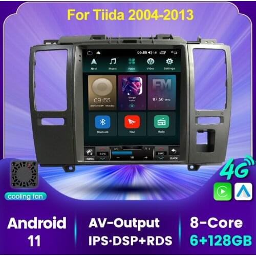 6G 128G Android 11 Smart Car Radio Video Player For Nissan Tida 2004-2013 Auto Multimedia GPS Stereo Carplay No 2 din DVD