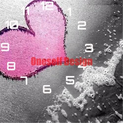 2021 new 5d diamond mosaic sale clock beach heart diamond embroidery full set diy frame wall sticker diamond mosaic sale clock