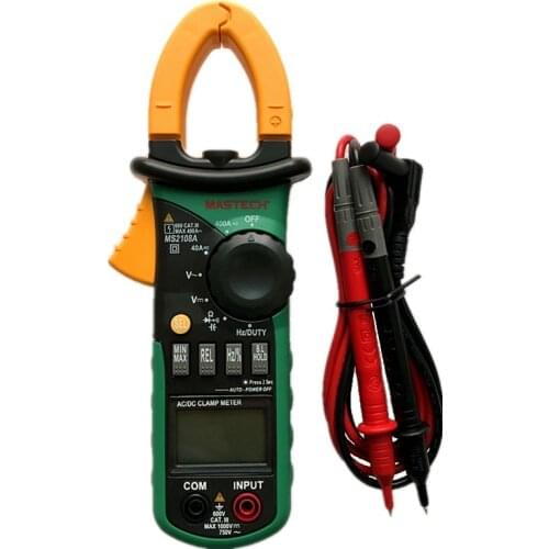MASTECH MS2108A Auto Range Digital Clamp Multimeter 4000 Counts DC/AC Voltmeter Ammeter Current Resistance Tester multimetro
