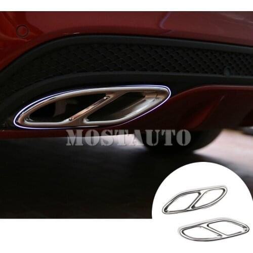 For Benz CLA C117 W117 Rear Exhaust Muffler Tail Pipe Cover Trim 2016-2018 2pcs Car Accessories Interior Car Decor Car Trim