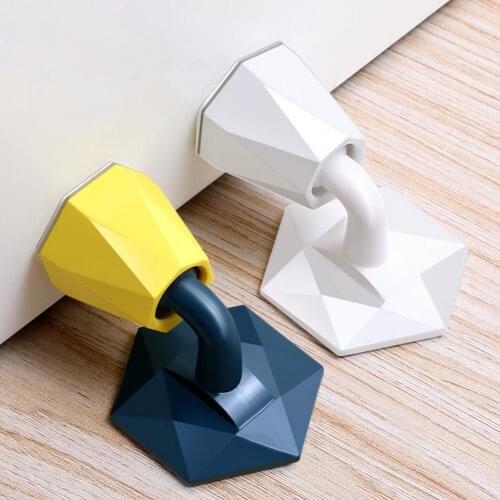 Doorstop Wall Mounted Perforation-Free TPR Sturdy Mute Door Holder for Bathroom Silicone Anti-collision DoorTop Door Suction Dev