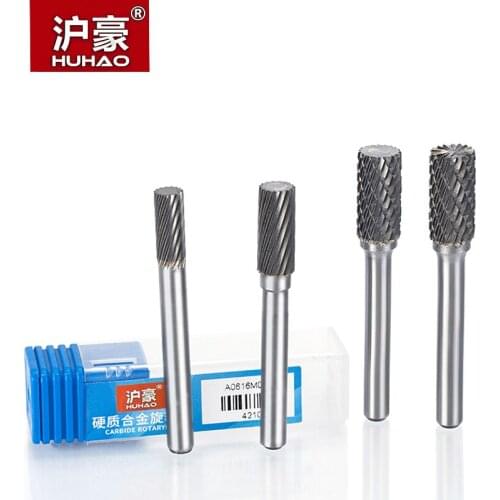 HUHAO 5pcs/lot 6mm Shank Metal Grinding Carving Head Rotary File Router Bit Tungsten Steel Cutter For Metal Polishing Type A