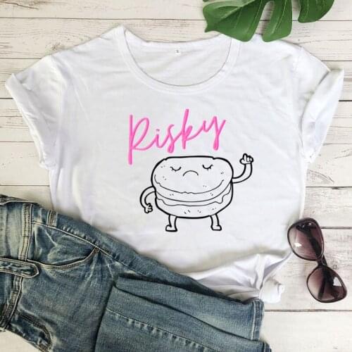 Tees Fashion Risky Biscuit printed Women T-shirts Summer Harajuku Tshirt Casual T Shirt Cartoon Hip Hop Short Sleeve Tops tshirt