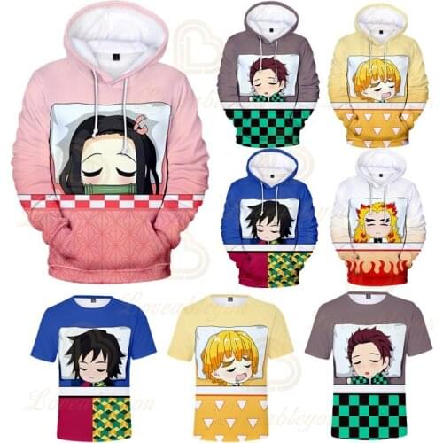 Newest Demon Slayer Hooded Jacket Hooded Sweater Men Womens Childrens Clothing 3D Digital Printing Hooded Pullover Hoodies