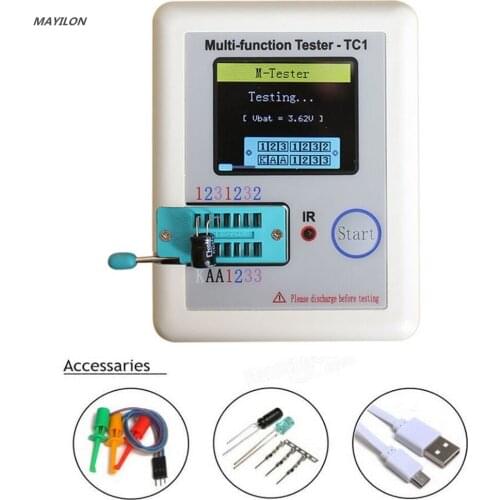 LCR-TC1 Transistor Tester Multimeter Colorful Display for Diode Triode MOS/PNP/NPN Capacitor Resistor Transistor