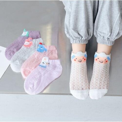 Summer new children socks cotton cute cartoon animal mesh thin breathable casual sports kids boys girls socks