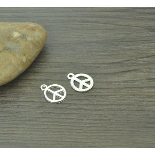 40 pcs Fashion silver plated charms metal peace pendant diy jewelry necklace J163