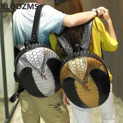 KLQDZMS High Quality PU Men Unique Business Travel Backpack Fashionable Handbag Unisex Durable Laptop-Bag