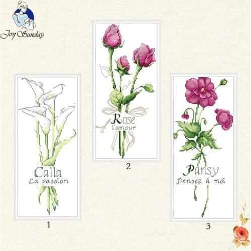 Joy Sunday The rose flower DMC 11CT 14CT Cross Stitch Set Handmade DIY Embroidery DMC Needlework Kit For Gift friends Home Decor