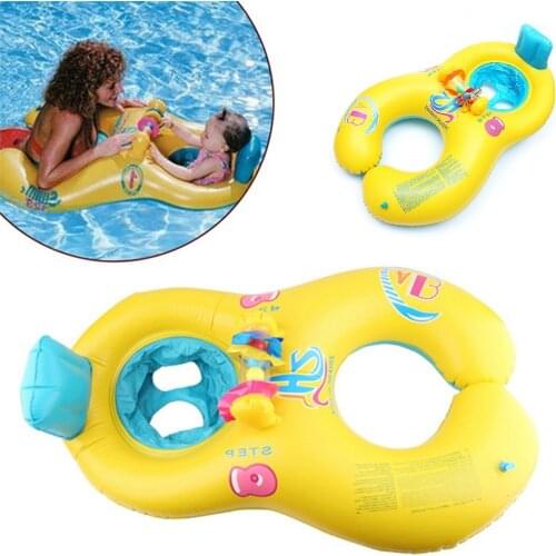 Mother Child Inflatable Ring Swimming Circle Baby Float Double Swimming Pool Accessories Swimtrainer Circles Inflatable Wheels