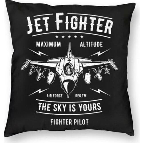 Jet Fighter Cushion Cover Sofa Living Room Air Force Pilot Aviation Aviator Square Throw Pillow Cover 40x40cm