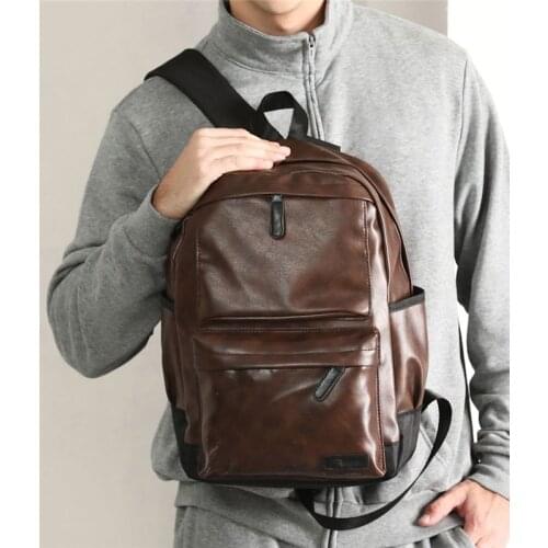 New Fashion Leather Backpack Quality Waterproof Backpack Men Portable Large Capacity Backpacks For Storage Laptop For Men