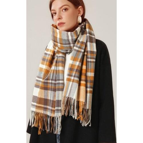 Autumn/Winter 2021 Scarf Female College Wind Simple Imitation Cashmere Scarf Female New Knitted Warm Shawls
