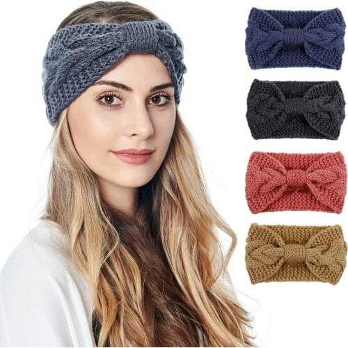Winter Ear Warmer Headband Women Fashion Elastic Wool Knitted Headband Ear Protection Head Wrap Hairband Girls Elegant Hair Acce