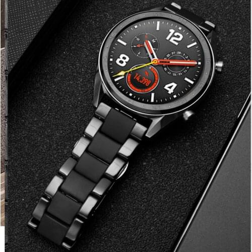 Ceramic Smart Watch Band For Samsung Galaxy Watch 3 45mm 41mm Active 2 Strap For Gear S3 Huawei Watch GT 2 Pro 46mm 42mm
