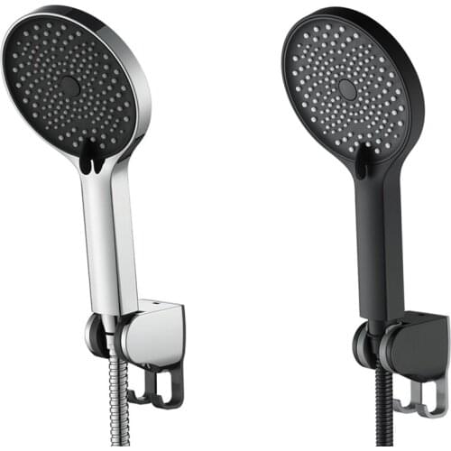 Bathroom Handheld ABS Shower Head With 1.5M Stainless Steel Hose And ABS Shower Holder Wall Mounted Shower Set