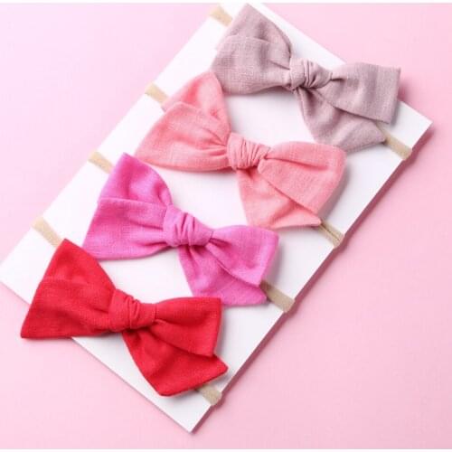Handtied School Girl Bow Nylon Headband or Hair Clips, Floral Print Fabric Bow Headbands Baby Shower Gift