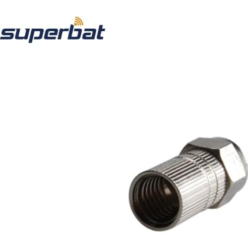 Superbat 10pcs 75 Ohm F twist on Plug Straight RF Coaxial Connector for Cable RG6