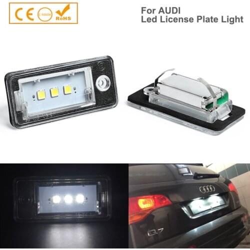 2pcs Free Error Led License Number Plate Light Lamps For Audi Q7 A3 A4 A5 A6 A8 R4S RS6 S3 S4 S5 S8 C6 Avant Quattro Carbriolet