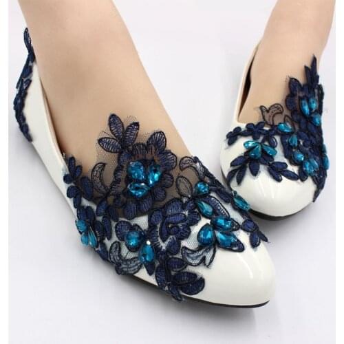 Party lace designer shoes woman 3cm small heel slip on NQ182 black blue lace crystal designer bridal wedding dinner shoes woman