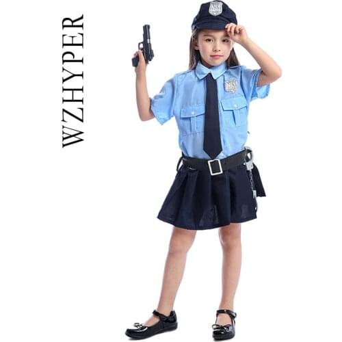 Adorable Cute Girls Tiny Cop Police Officer Playtime Cosplay Uniform Kids Coolest Little Baby Halloween Costume Age 3-14 Years