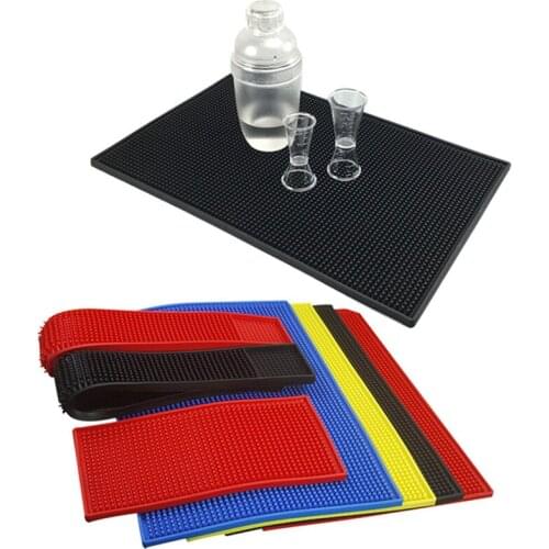 Bar Thicken PVC Bar Mat rubber Pad Black Anti-slip Coaster Beer Bar Service Spill Mat For Table Water Proof Mats Kitchen Tool
