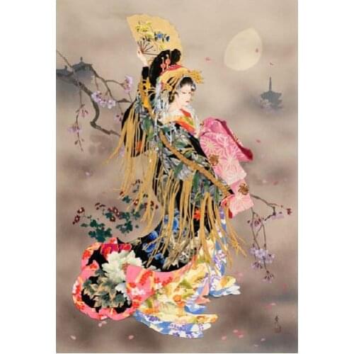 Embroidery Cross Stitch Kits Needlework The Japanese Kimono Ladies Crafts 14CT Counted Unprinted SetsDMC DIY Arts Handmade Decor