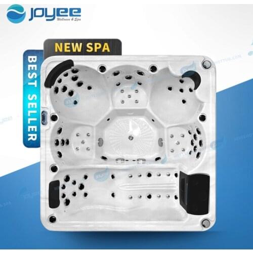 JOYEE 6 Persons Hot Tub Manufacturer Family Balboa Control System Funny Spa Outdoor Hot Tub Whirlpool with Lounger for Home Spa