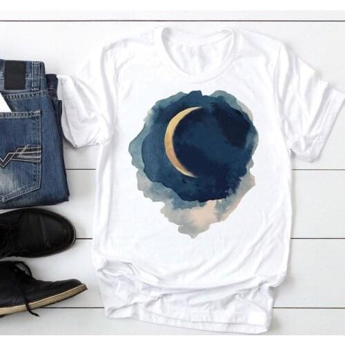 Female Tshirts Clothes T-Shirt Women 2021 Watercolor Peace Life Style 90s Fashion Cartoon Summer Graphic T Top Lady Print Tee