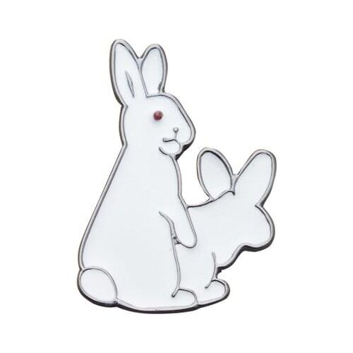 1pc bunny drip oil bag decorative metal collar pin enamel rabbit brooch alloy brooch badge accessories