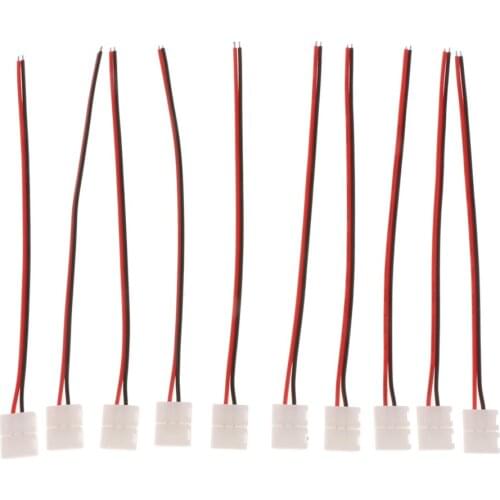 10x Solderless LED Clip On Connection Cable For 5050/5630 Stripes